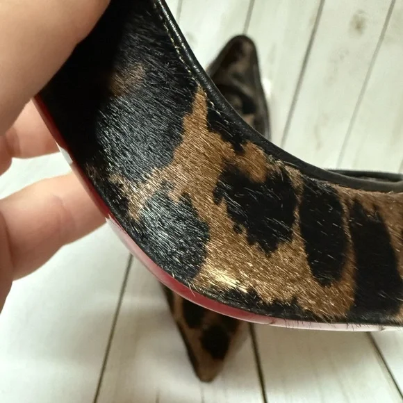 Christian Louboutin Calf Hair Vibella Leopard Print Pumps Sz 39 / 9 - Picture 9 of 16